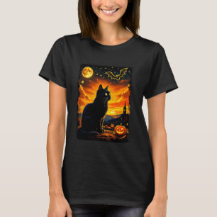 Halloween schwarze Katze mystische Haustierliebhab T-Shirt