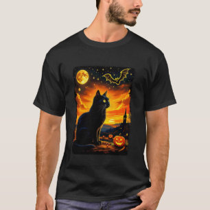 Halloween-Schwarze-Katze-Mystische-Haustierliebhab T-Shirt