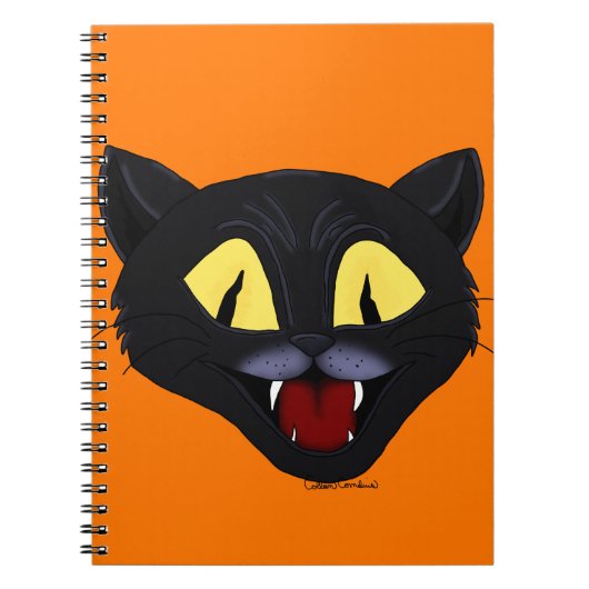 Halloween-Schwarze Katze Notizblock (Vorderseite)