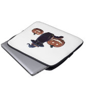 Halloween schwarze Katze Oversized T-Shirt Laptopschutzhülle (Vorne Knopf)