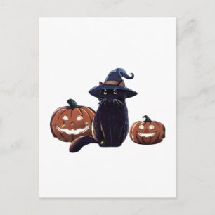 Halloween schwarze Katze Oversized T-Shirt Postkarte