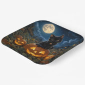 Halloween schwarze Katze Pappteller (Gewinkelt)