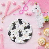 HALLOWEEN SCHWARZE KATZE PAPPTELLER (Party)