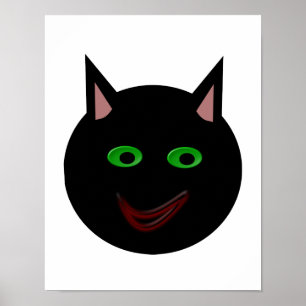 Halloween-Schwarze-Katze-Plakat Poster