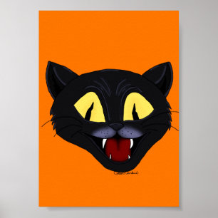 Halloween-Schwarze Katze Poster