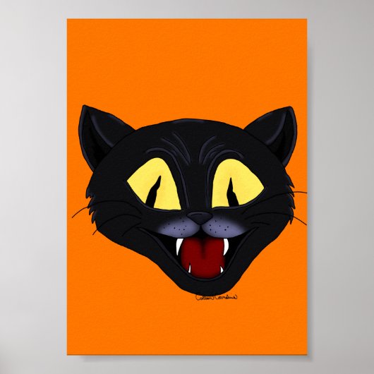 Halloween-Schwarze Katze Poster (Vorne)