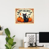 Halloween schwarze Katze Poster (Heimbüro)