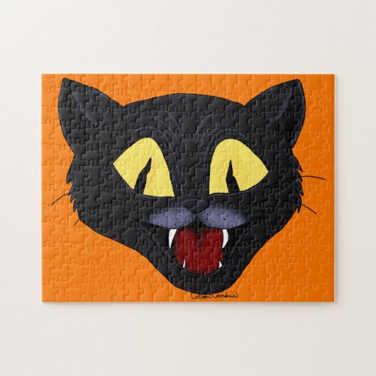 Halloween schwarze Katze Puzzle (Horizontal)