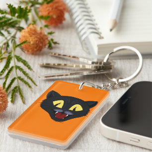 Halloween-Schwarze Katze Schlüsselanhänger