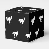 Halloween Schwarze Katze Schwarz-Weiß-Muster Geschenkschachtel (Vorderseite)