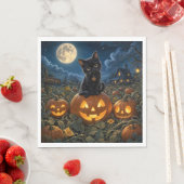 Halloween schwarze Katze Serviette (Beispiel)