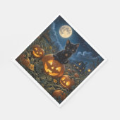 Halloween schwarze Katze Serviette (Ecke)