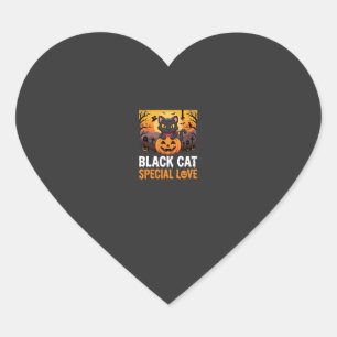 Halloween-Schwarze-Katze-Special-Love-Kürbis-Desig Herz-Aufkleber