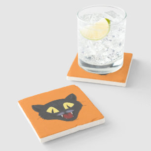 Halloween-Schwarze Katze Steinuntersetzer