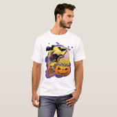 Halloween schwarze Katze T-Shirt (Vorne ganz)
