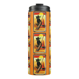 Halloween-Schwarze-Katze-Thermobecher Thermosbecher