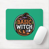 Halloween: schwarze Katze und Geist – Basic Witch. Mousepad (Mit Mouse)