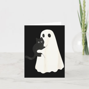Halloween schwarze Katze und Geist Katzen Geister  Karte