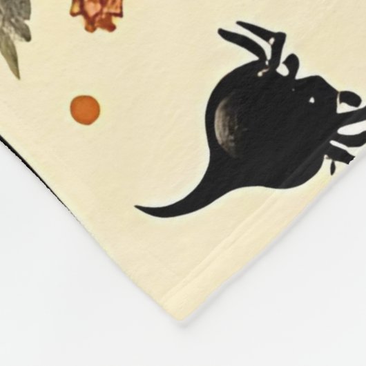 Halloween-Schwarze Katze und Kürbismuster Fleecedecke (Ecke)