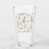 Halloween-Schwarze Katze und Kürbismuster Glas (Rückseite)