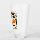 Halloween-Schwarze Katze und Kürbismuster Glas (Links)