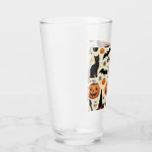 Halloween-Schwarze Katze und Kürbismuster Glas (Rechts)