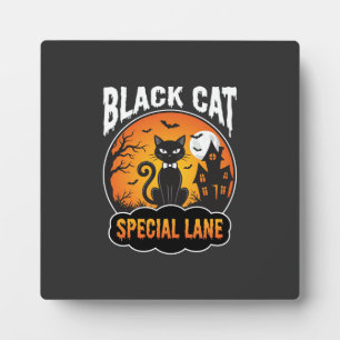 Halloween-Schwarze-Katze-Verlassenes-Haus-Mond-Des Fotoplatte