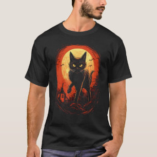 Halloween-Schwarze Katze von Haunted Horror Hallow T-Shirt