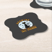 Halloween-Schwarze-Katze-Wachsender-Fang-Design Untersetzer (angewinkelt)