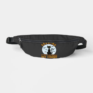 Halloween-Schwarze Katze wächst meine Fangzähne De Bauchtasche
