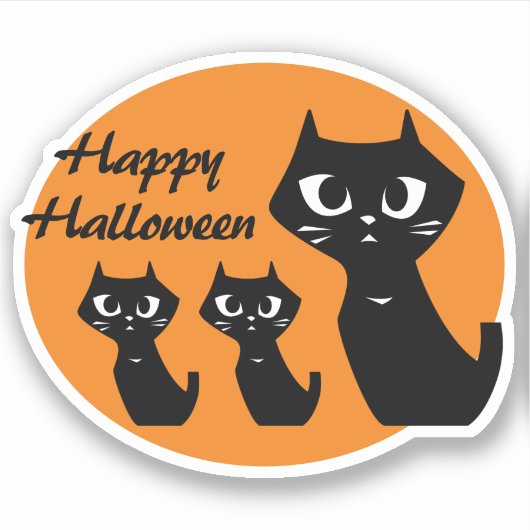 Halloween Schwarze Katzen Aufkleber (Vorderseite)