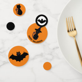 Halloween-Schwarze Katzen & fliegende Fledermäuse Konfetti