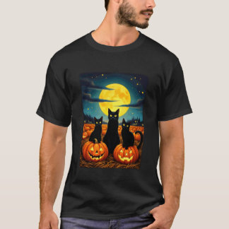 Halloween-Schwarze-Katzen Gruseliger Süßer Party-K T-Shirt