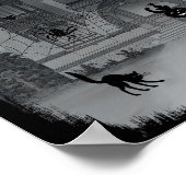 Halloween Schwarze Katzen Hexen und Fledermäuse Poster (Ecke)