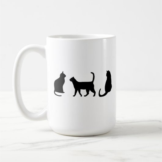 Halloween-Schwarze Katzen Kaffeetasse (Links)