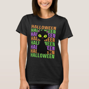Halloween-Schwarze-Katzen-Kostüm Lustige-Kitty-Kat T-Shirt
