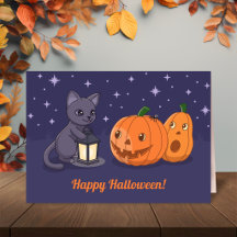 Halloween schwarze Katzen-Kürbislaterne lila