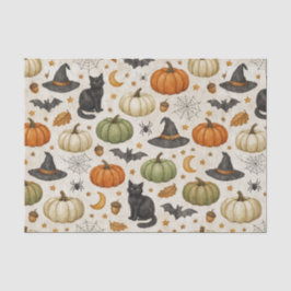 Halloween schwarze Katzen-Kürbisse Seidenpapier