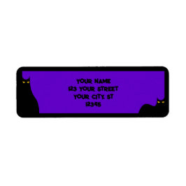 Halloween Schwarze Katzen leuchtende Augen Lila sc