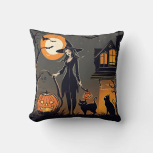 Halloween, schwarze Katzen, Spuk Hausmäntel Kissen