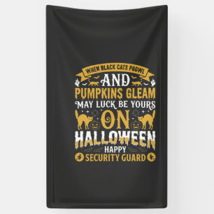 Halloween-Schwarze Katzen und Kürbisse Sicherheits Banner