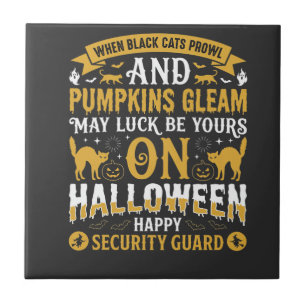 Halloween-Schwarze Katzen und Kürbisse Sicherheits Fliese