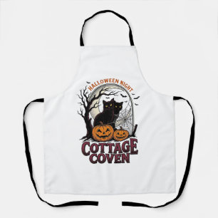 Halloween-Schwarze Katzen Vintage-Coven-Kürbis-Kun Schürze