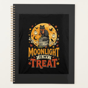 Halloween schwarze Katzenmond-Magie Planer