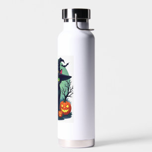 Halloween-Schwarze Katzenmütze Gruselige Katze und Trinkflasche