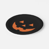 Halloween Schwarze Kürbislaterne beängstigend lust Pappteller (Schrägansicht)