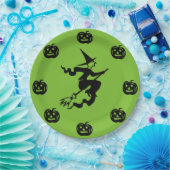 Halloween - Schwarze Pumpkins & Hexen Pappteller (Party)