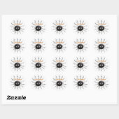 Halloween schwarze Spinne im Netz Runder Aufkleber (Blatt)