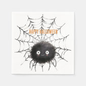 Halloween schwarze Spinne im Netz Serviette (Vorderseite)