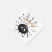 Halloween schwarze Spinne im Netz Serviette (Ecke)